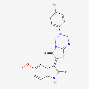 3-(4-bromophenyl)-7-(5-methoxy-2-oxo-1,2-dihydro-3H-indol-3-ylidene)-3,4-dihydro-2H-[1,3]thiazolo[3,2-a][1,3,5]triazin-6(7H)-one