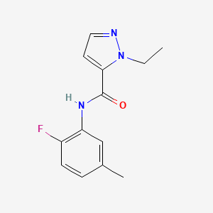 molecular formula C13H14FN3O B4660441 1-ethyl-N-(2-fluoro-5-methylphenyl)-1H-pyrazole-5-carboxamide 