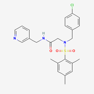 2-[(4-chlorophenyl)methyl-(2,4,6-trimethylphenyl)sulfonylamino]-N-(pyridin-3-ylmethyl)acetamide