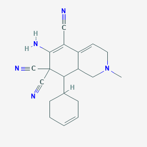 6-Amino-8-cyclohex-3-en-1-yl-2-methyl-1,3,8,8a-tetrahydroisoquinoline-5,7,7-tricarbonitrile