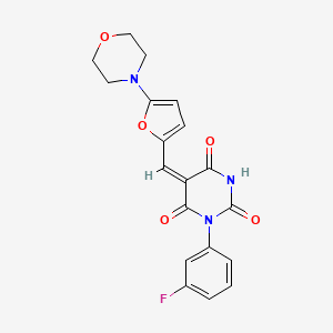 (5E)-1-(3-fluorophenyl)-5-{[5-(morpholin-4-yl)furan-2-yl]methylidene}pyrimidine-2,4,6(1H,3H,5H)-trione