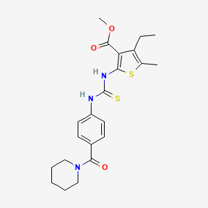 methyl 4-ethyl-5-methyl-2-[({[4-(1-piperidinylcarbonyl)phenyl]amino}carbonothioyl)amino]-3-thiophenecarboxylate