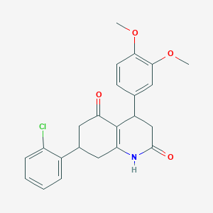 molecular formula C23H22ClNO4 B4660533 7-(2-CHLOROPHENYL)-4-(3,4-DIMETHOXYPHENYL)-1,2,3,4,5,6,7,8-OCTAHYDROQUINOLINE-2,5-DIONE 