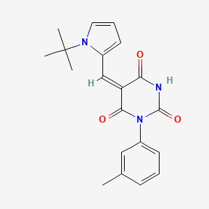 molecular formula C20H21N3O3 B4660567 (5E)-5-[(1-tert-butyl-1H-pyrrol-2-yl)methylidene]-1-(3-methylphenyl)pyrimidine-2,4,6(1H,3H,5H)-trione 