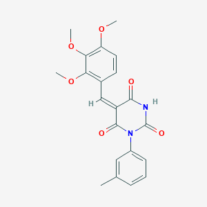 (5E)-1-(3-methylphenyl)-5-[(2,3,4-trimethoxyphenyl)methylidene]-1,3-diazinane-2,4,6-trione