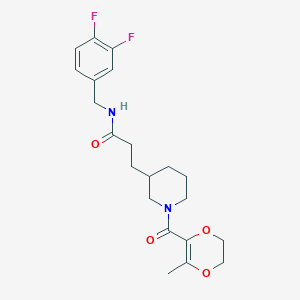 N-(3,4-difluorobenzyl)-3-{1-[(3-methyl-5,6-dihydro-1,4-dioxin-2-yl)carbonyl]-3-piperidinyl}propanamide