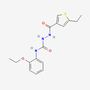 molecular formula C16H19N3O3S B4660596 N-(2-ethoxyphenyl)-2-[(5-ethyl-3-thienyl)carbonyl]hydrazinecarboxamide 