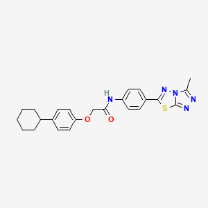 molecular formula C24H25N5O2S B4660602 2-(4-cyclohexylphenoxy)-N-[4-(3-methyl[1,2,4]triazolo[3,4-b][1,3,4]thiadiazol-6-yl)phenyl]acetamide 