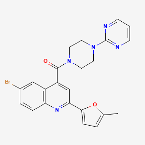 molecular formula C23H20BrN5O2 B4660662 6-bromo-2-(5-methyl-2-furyl)-4-{[4-(2-pyrimidinyl)-1-piperazinyl]carbonyl}quinoline 