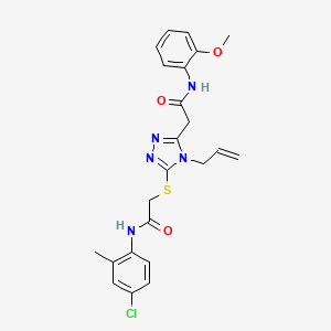 2-[5-({2-[(4-chloro-2-methylphenyl)amino]-2-oxoethyl}sulfanyl)-4-(prop-2-en-1-yl)-4H-1,2,4-triazol-3-yl]-N-(2-methoxyphenyl)acetamide