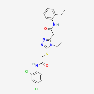 2-[5-({2-[(2,4-dichlorophenyl)amino]-2-oxoethyl}sulfanyl)-4-ethyl-4H-1,2,4-triazol-3-yl]-N-(2-ethylphenyl)acetamide