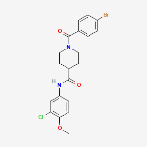 molecular formula C20H20BrClN2O3 B4660694 1-(4-bromobenzoyl)-N-(3-chloro-4-methoxyphenyl)-4-piperidinecarboxamide 