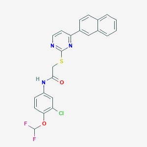 molecular formula C23H16ClF2N3O2S B4660699 N~1~-[3-CHLORO-4-(DIFLUOROMETHOXY)PHENYL]-2-{[4-(2-NAPHTHYL)-2-PYRIMIDINYL]SULFANYL}ACETAMIDE 