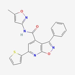 molecular formula C21H14N4O3S B4660740 N-(5-methyl-3-isoxazolyl)-3-phenyl-6-(2-thienyl)isoxazolo[5,4-b]pyridine-4-carboxamide 