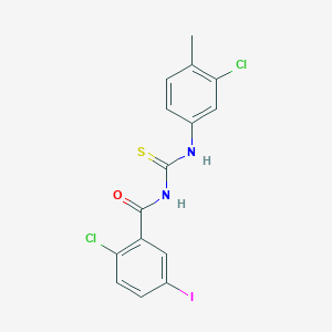 molecular formula C15H11Cl2IN2OS B4660741 2-chloro-N-[(3-chloro-4-methylphenyl)carbamothioyl]-5-iodobenzamide 