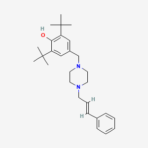 molecular formula C28H40N2O B4660751 2,6-di-tert-butyl-4-({4-[(2E)-3-phenylprop-2-en-1-yl]piperazin-1-yl}methyl)phenol 