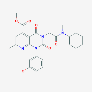 METHYL 3-{[CYCLOHEXYL(METHYL)CARBAMOYL]METHYL}-1-(3-METHOXYPHENYL)-7-METHYL-2,4-DIOXO-1H,2H,3H,4H-PYRIDO[2,3-D]PYRIMIDINE-5-CARBOXYLATE