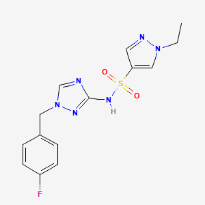 molecular formula C14H15FN6O2S B4660763 1-ETHYL-N~4~-[1-(4-FLUOROBENZYL)-1H-1,2,4-TRIAZOL-3-YL]-1H-PYRAZOLE-4-SULFONAMIDE 