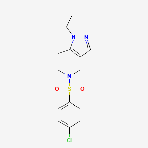 4-CHLORO-N-[(1-ETHYL-5-METHYL-1H-PYRAZOL-4-YL)METHYL]-N-METHYL-1-BENZENESULFONAMIDE