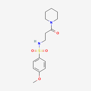 4-methoxy-N-[3-oxo-3-(1-piperidinyl)propyl]benzenesulfonamide