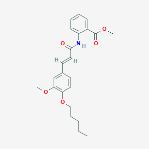 molecular formula C23H27NO5 B4660823 methyl 2-[(2E)-3-(3-methoxy-4-pentyloxyphenyl)prop-2-enoylamino]benzoate 