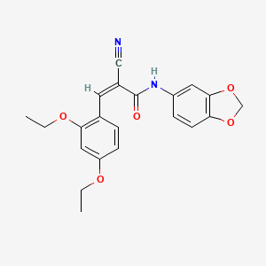 molecular formula C21H20N2O5 B4660856 N-1,3-benzodioxol-5-yl-2-cyano-3-(2,4-diethoxyphenyl)acrylamide 