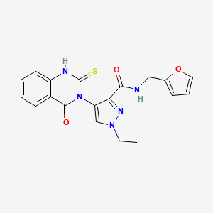 1-ETHYL-N-(2-FURYLMETHYL)-4-[4-OXO-2-SULFANYL-3(4H)-QUINAZOLINYL]-1H-PYRAZOLE-3-CARBOXAMIDE