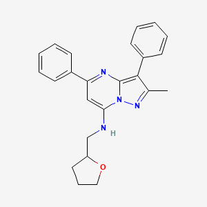 2-methyl-3,5-diphenyl-N-(tetrahydrofuran-2-ylmethyl)pyrazolo[1,5-a]pyrimidin-7-amine