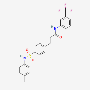 molecular formula C23H21F3N2O3S B4660942 3-(4-{[(4-methylphenyl)amino]sulfonyl}phenyl)-N-[3-(trifluoromethyl)phenyl]propanamide 