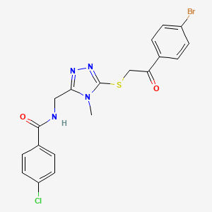 N-[(5-{[2-(4-bromophenyl)-2-oxoethyl]thio}-4-methyl-4H-1,2,4-triazol-3-yl)methyl]-4-chlorobenzamide