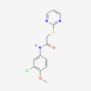 molecular formula C13H12ClN3O2S B4660966 N-(3-chloro-4-methoxyphenyl)-2-(pyrimidin-2-ylsulfanyl)acetamide 