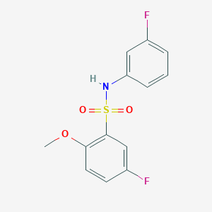 molecular formula C13H11F2NO3S B4660974 5-fluoro-N-(3-fluorophenyl)-2-methoxybenzenesulfonamide 