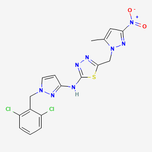 N-[1-(2,6-DICHLOROBENZYL)-1H-PYRAZOL-3-YL]-N-{5-[(5-METHYL-3-NITRO-1H-PYRAZOL-1-YL)METHYL]-1,3,4-THIADIAZOL-2-YL}AMINE