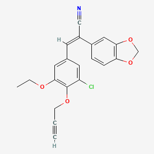 (2E)-2-(1,3-benzodioxol-5-yl)-3-[3-chloro-5-ethoxy-4-(prop-2-yn-1-yloxy)phenyl]prop-2-enenitrile