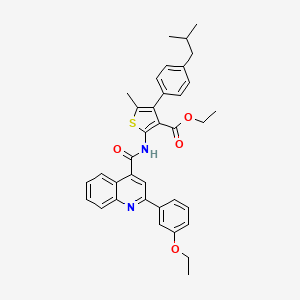 ethyl 2-({[2-(3-ethoxyphenyl)-4-quinolinyl]carbonyl}amino)-4-(4-isobutylphenyl)-5-methyl-3-thiophenecarboxylate