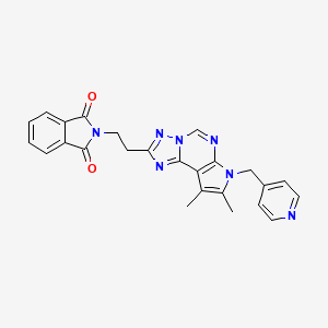 molecular formula C25H21N7O2 B4661037 2-{2-[8,9-DIMETHYL-7-(4-PYRIDYLMETHYL)-7H-PYRROLO[3,2-E][1,2,4]TRIAZOLO[1,5-C]PYRIMIDIN-2-YL]ETHYL}-1H-ISOINDOLE-1,3(2H)-DIONE 