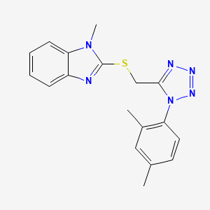 2-({[1-(2,4-dimethylphenyl)-1H-tetrazol-5-yl]methyl}sulfanyl)-1-methyl-1H-benzimidazole