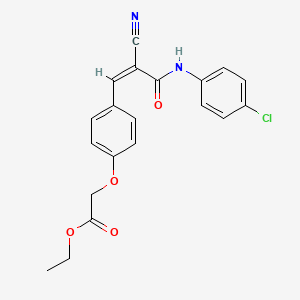 ethyl (4-{3-[(4-chlorophenyl)amino]-2-cyano-3-oxo-1-propen-1-yl}phenoxy)acetate