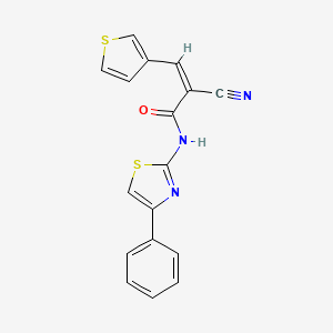 molecular formula C17H11N3OS2 B4661069 2-cyano-N-(4-phenyl-1,3-thiazol-2-yl)-3-(3-thienyl)acrylamide 