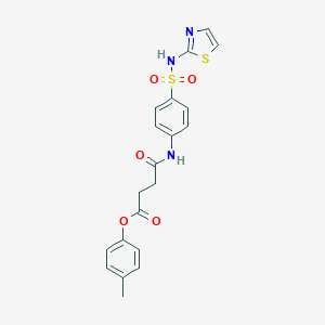 molecular formula C20H19N3O5S2 B466109 (4-甲苯基) 4-氧代-4-[4-(1,3-噻唑-2-基磺酰胺)苯胺基]丁酸酯 CAS No. 442554-02-1