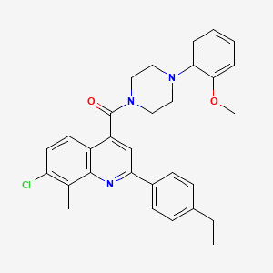 molecular formula C30H30ClN3O2 B4661095 7-chloro-2-(4-ethylphenyl)-4-{[4-(2-methoxyphenyl)-1-piperazinyl]carbonyl}-8-methylquinoline 