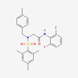 molecular formula C25H26F2N2O3S B4661107 N~1~-(2,6-difluorophenyl)-N~2~-(mesitylsulfonyl)-N~2~-(4-methylbenzyl)glycinamide 