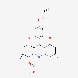 2-[3,3,6,6-tetramethyl-1,8-dioxo-9-(4-prop-2-enoxyphenyl)-4,5,7,9-tetrahydro-2H-acridin-10-yl]acetic acid