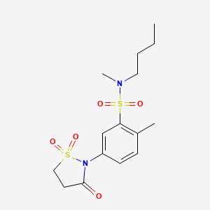 molecular formula C15H22N2O5S2 B4661169 N-butyl-5-(1,1-dioxido-3-oxo-2-isothiazolidinyl)-N,2-dimethylbenzenesulfonamide 