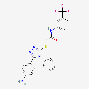 molecular formula C23H18F3N5OS B4661173 2-{[5-(4-aminophenyl)-4-phenyl-4H-1,2,4-triazol-3-yl]sulfanyl}-N-[3-(trifluoromethyl)phenyl]acetamide 