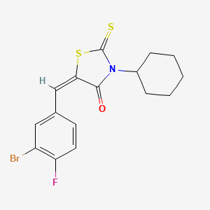 5-(3-bromo-4-fluorobenzylidene)-3-cyclohexyl-2-thioxo-1,3-thiazolidin-4-one