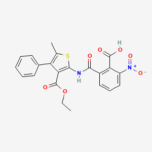 2-[(3-Ethoxycarbonyl-5-methyl-4-phenylthiophen-2-yl)carbamoyl]-6-nitrobenzoic acid