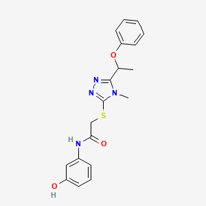 molecular formula C19H20N4O3S B4661195 N-(3-hydroxyphenyl)-2-{[4-methyl-5-(1-phenoxyethyl)-4H-1,2,4-triazol-3-yl]sulfanyl}acetamide 