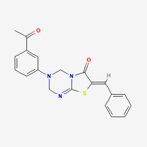 3-(3-acetylphenyl)-7-benzylidene-3,4-dihydro-2H-[1,3]thiazolo[3,2-a][1,3,5]triazin-6(7H)-one