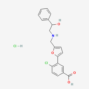 molecular formula C20H19Cl2NO4 B4661238 4-chloro-3-(5-{[(2-hydroxy-2-phenylethyl)amino]methyl}-2-furyl)benzoic acid hydrochloride 